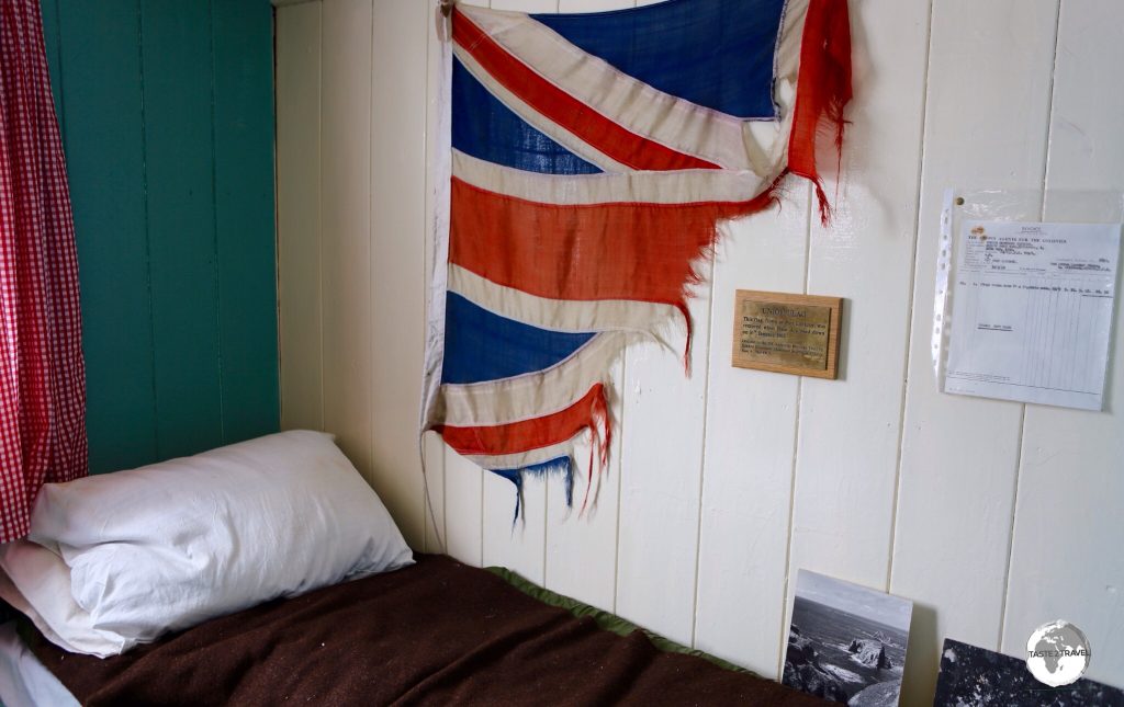 The former sleeping quarters at Port Lockroy are now part of the museum inside Bransfield house.