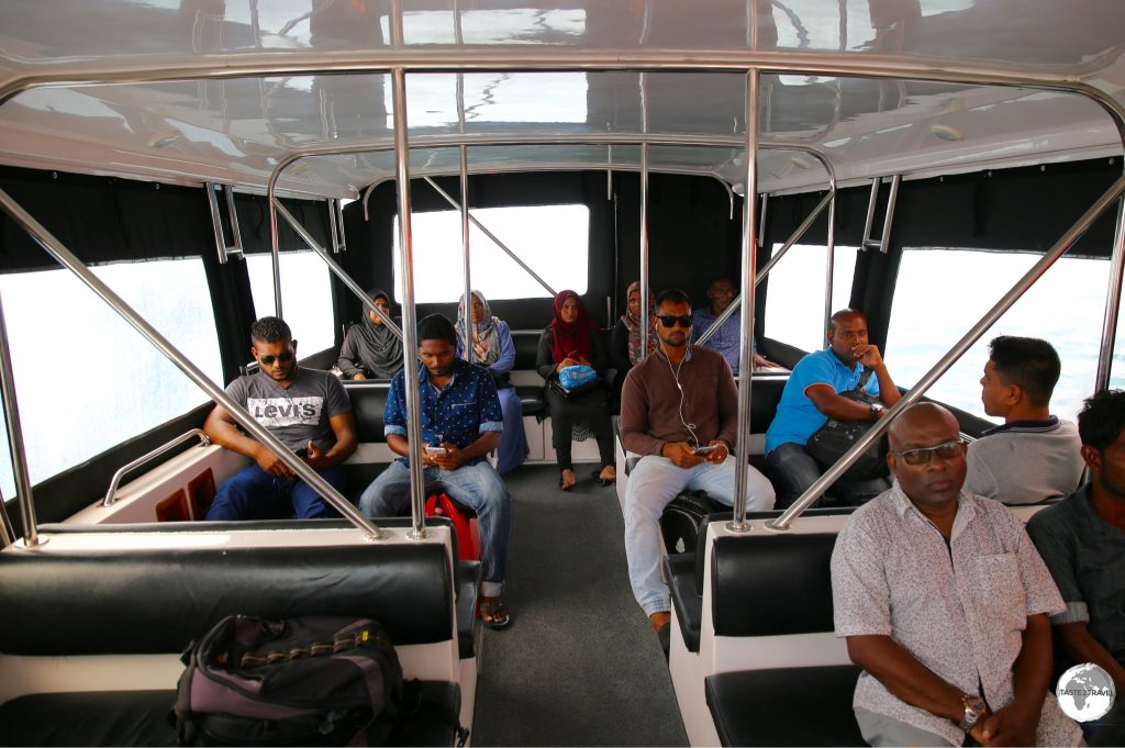 Speedboat to Maafushi island.
