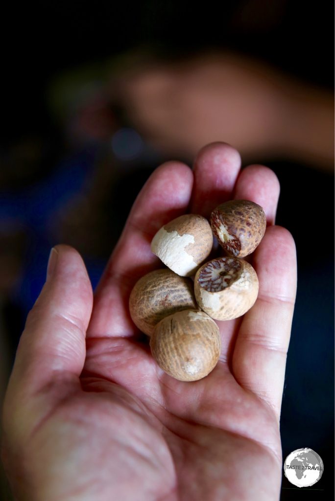 Dried Areca nuts at the Malé produce market.