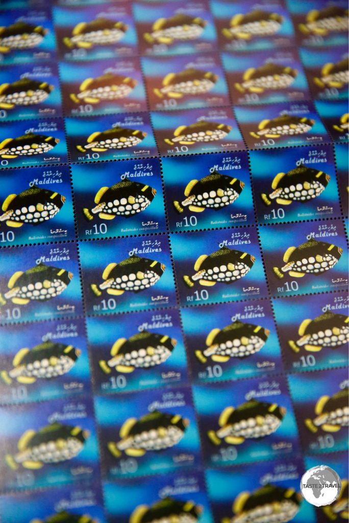 Colourful Maldivian stamps.