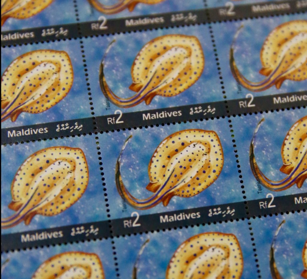 Maldives stamp featuring a Stingray.