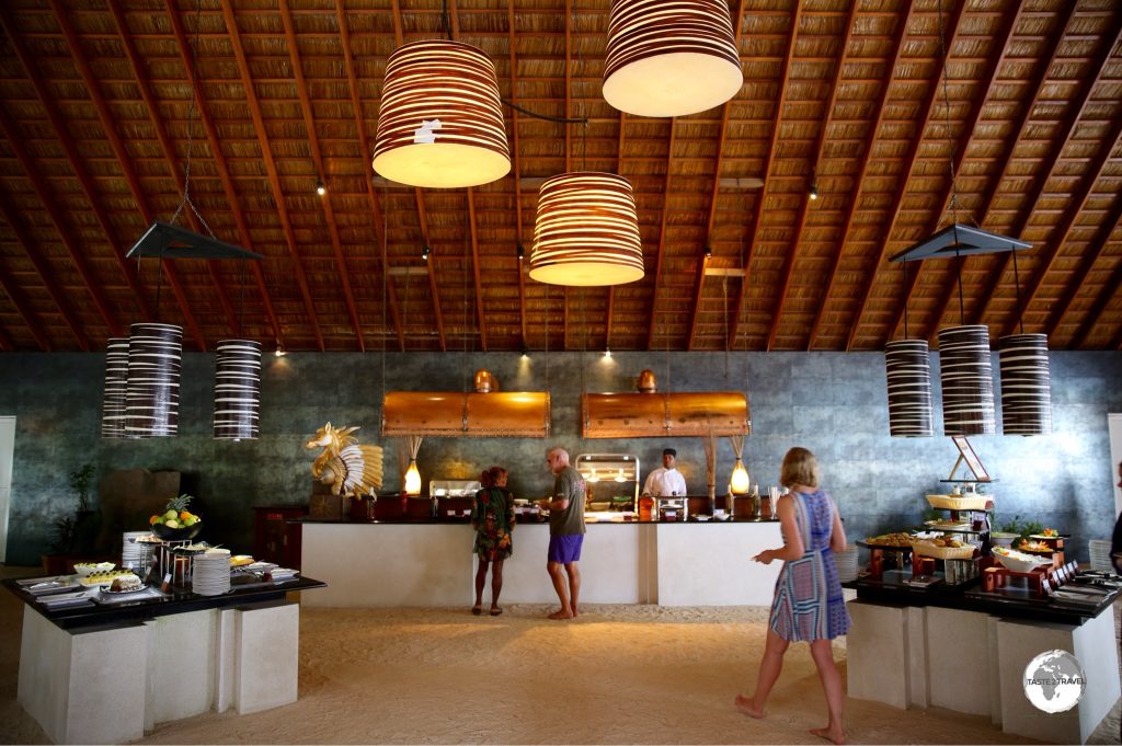 One of the two buffet restaurants at Vilamendhoo resort.