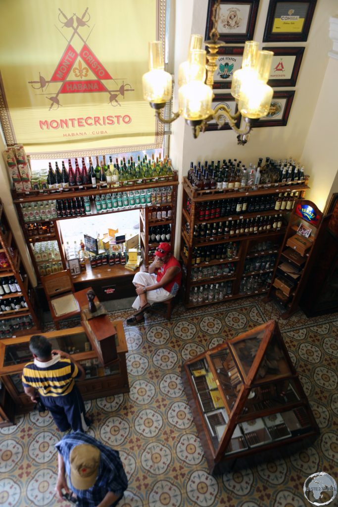 A cigar and rum shop in downtown Cienfuegos.