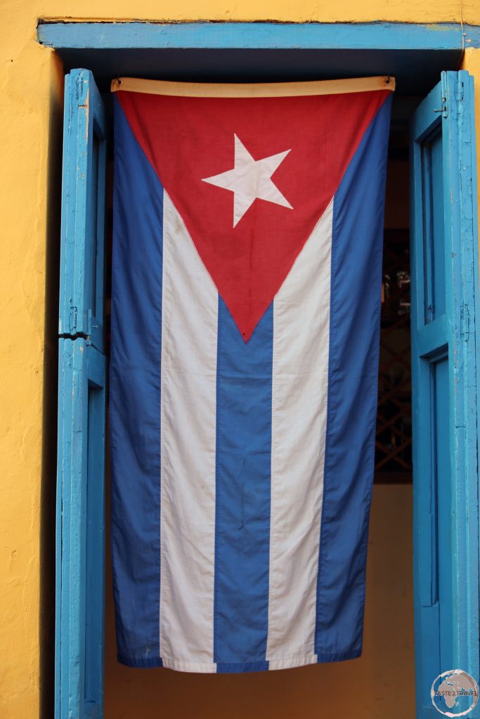 Cuban flag in Trinidad.