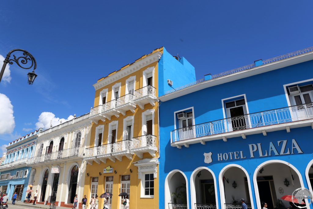 Parque Serafin Sanchez, the main square of Sancti Spíritus, is lined with beautiful buildings.