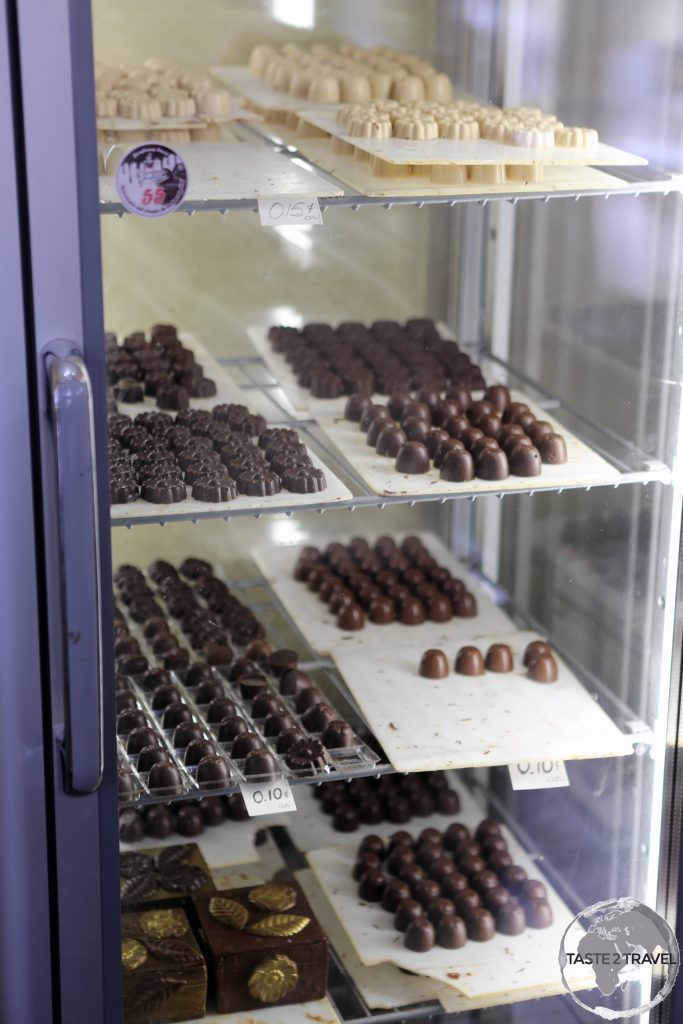 Chocolate selection at Chocolateria Fraternidad in Santiago de Cuba.