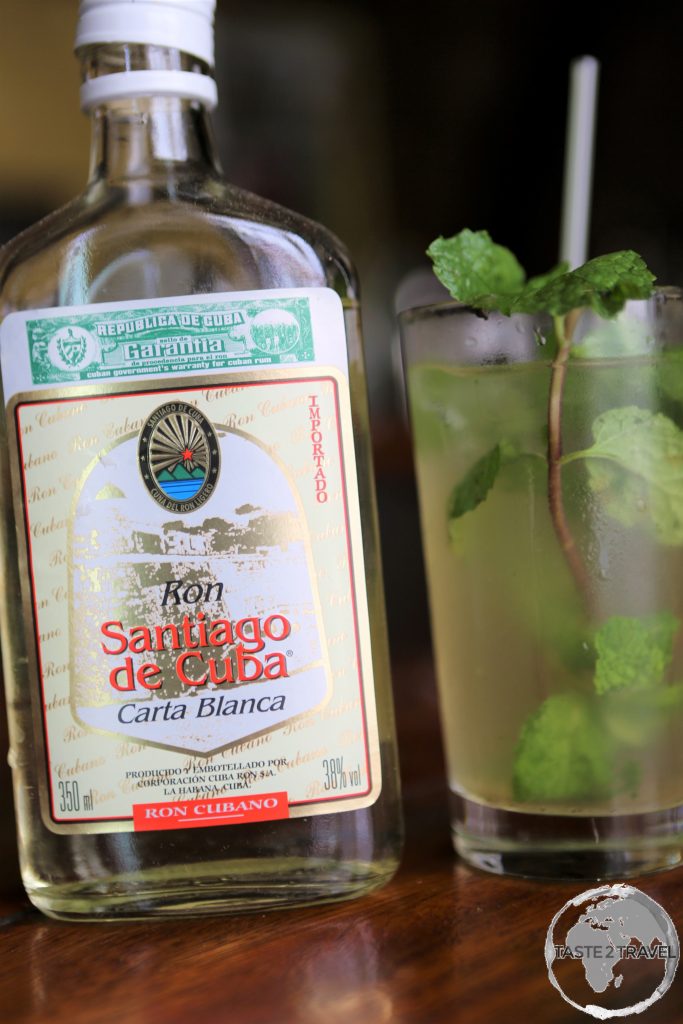 The national cocktail - the Mojito - served at the Bacardi Rum museum in Santiago de Cuba.