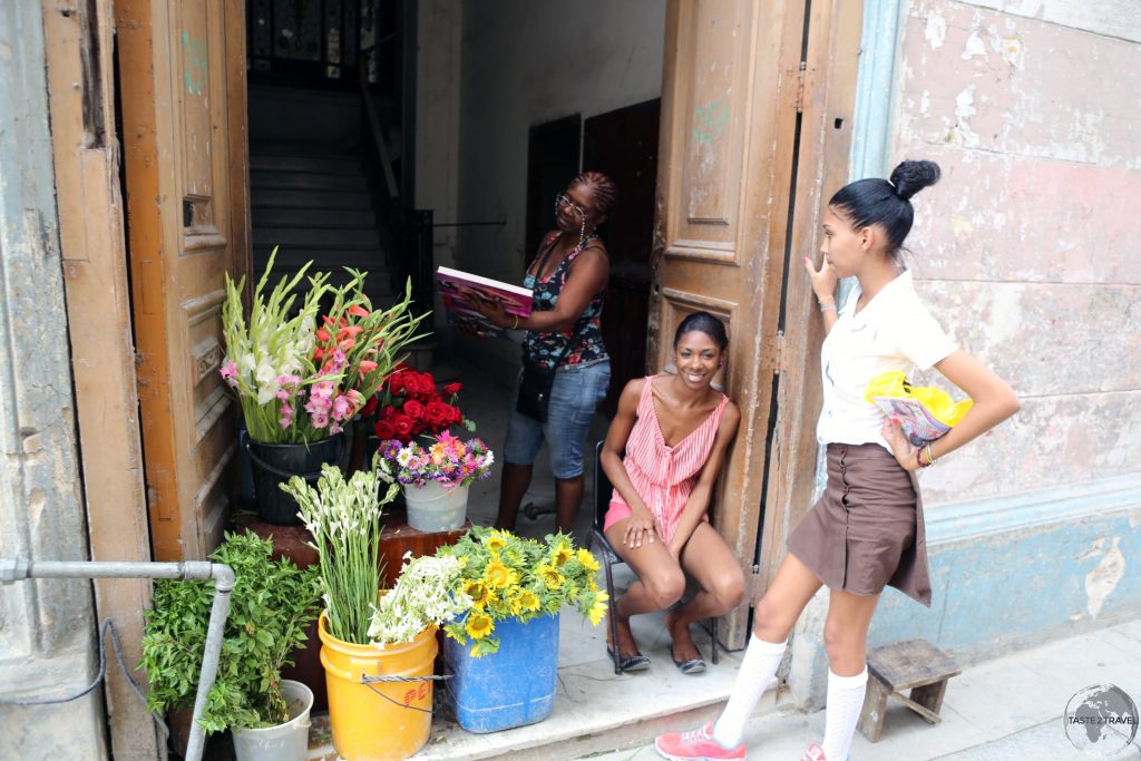 A Florist in the old town of Havana.