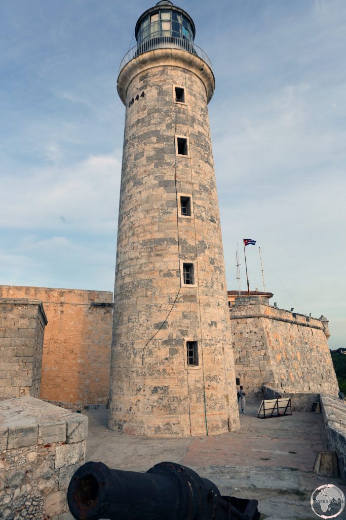The lighthouse at the entrance to Havana harbour is inside Castle Morro.