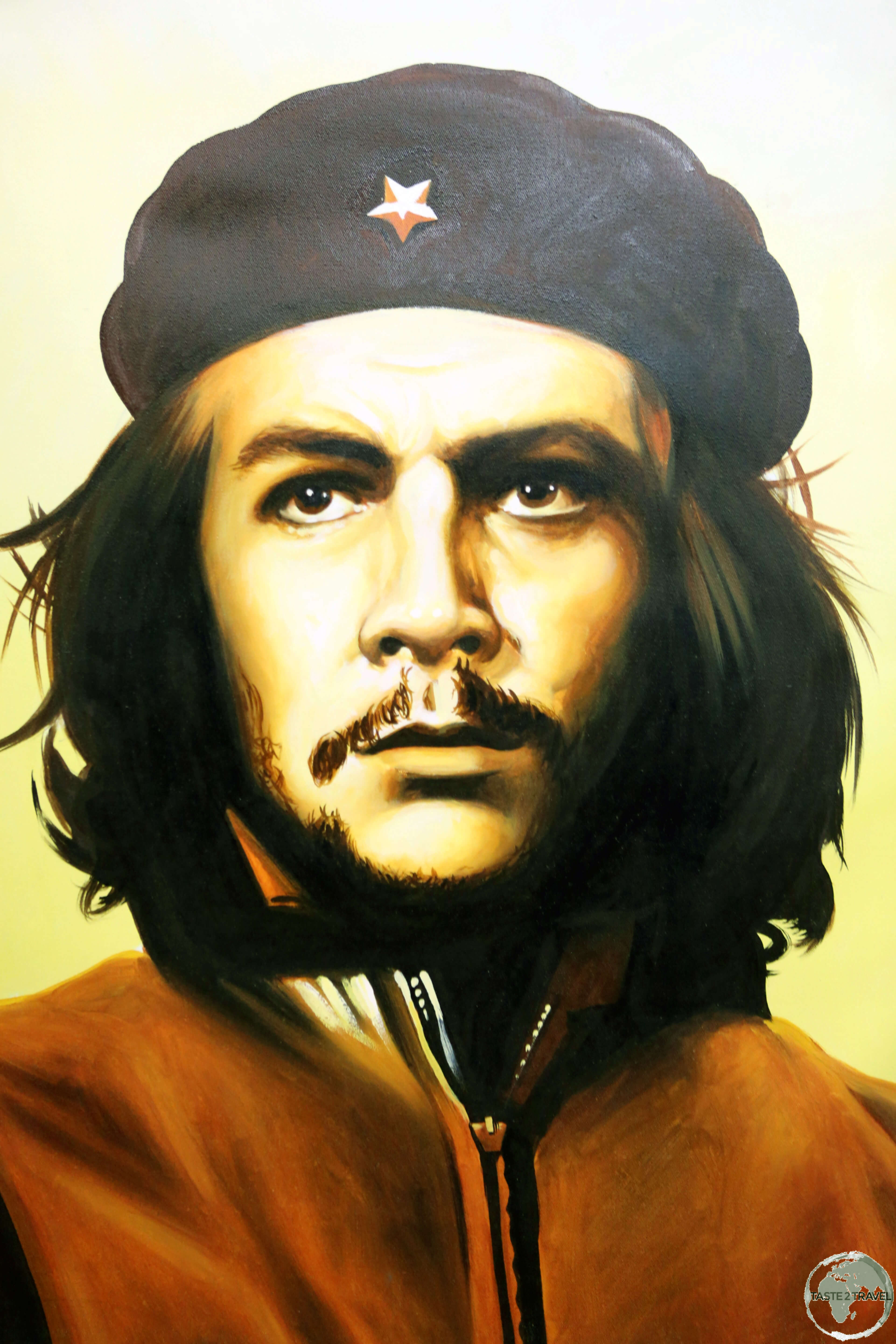 A portrait of Ernesto "Che" Guevara at the Museum of the Revolution in Havana.