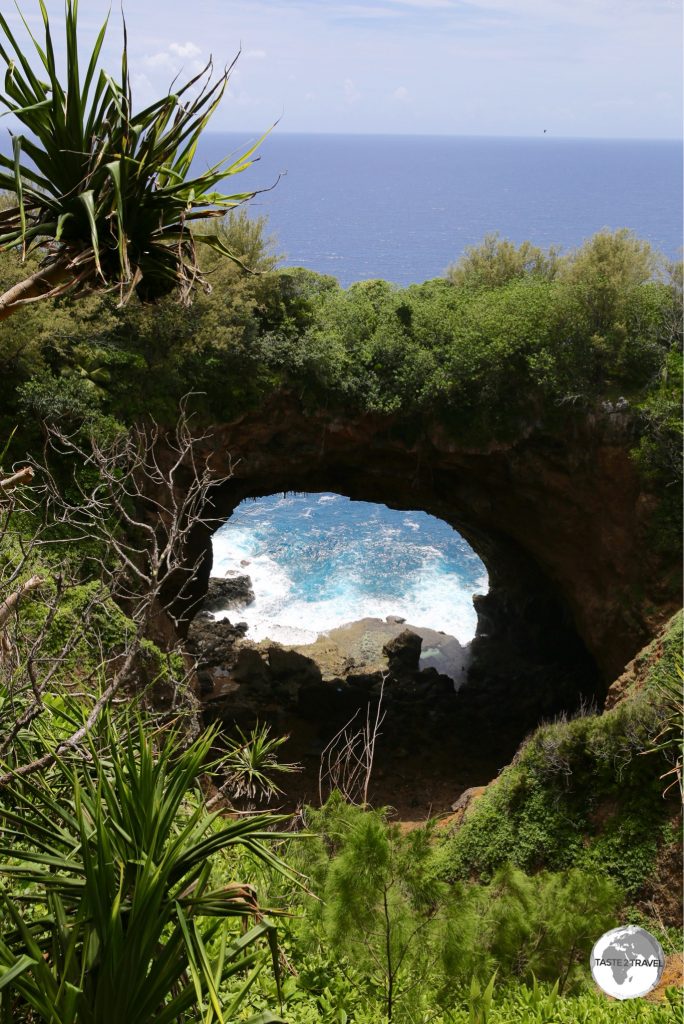 The impressive Natural Archway on the south coast of 'Eua.