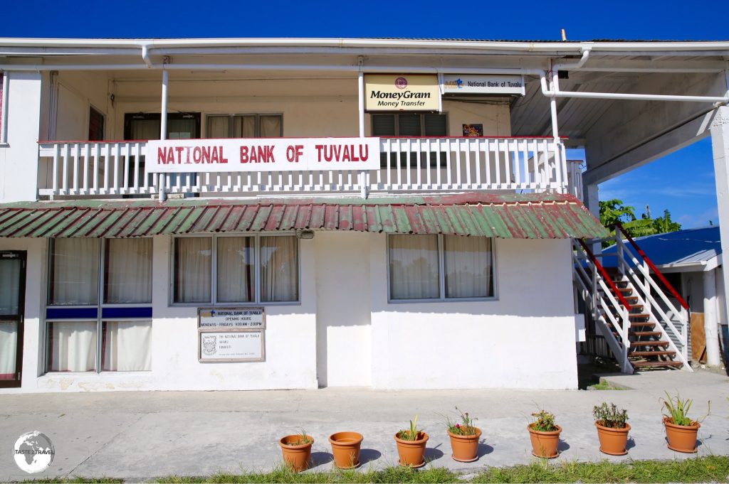 The National Bank of Tuvalu - the only bank on Tuvalu. No credit cards accepted and no ATM available - strictly cash terms.