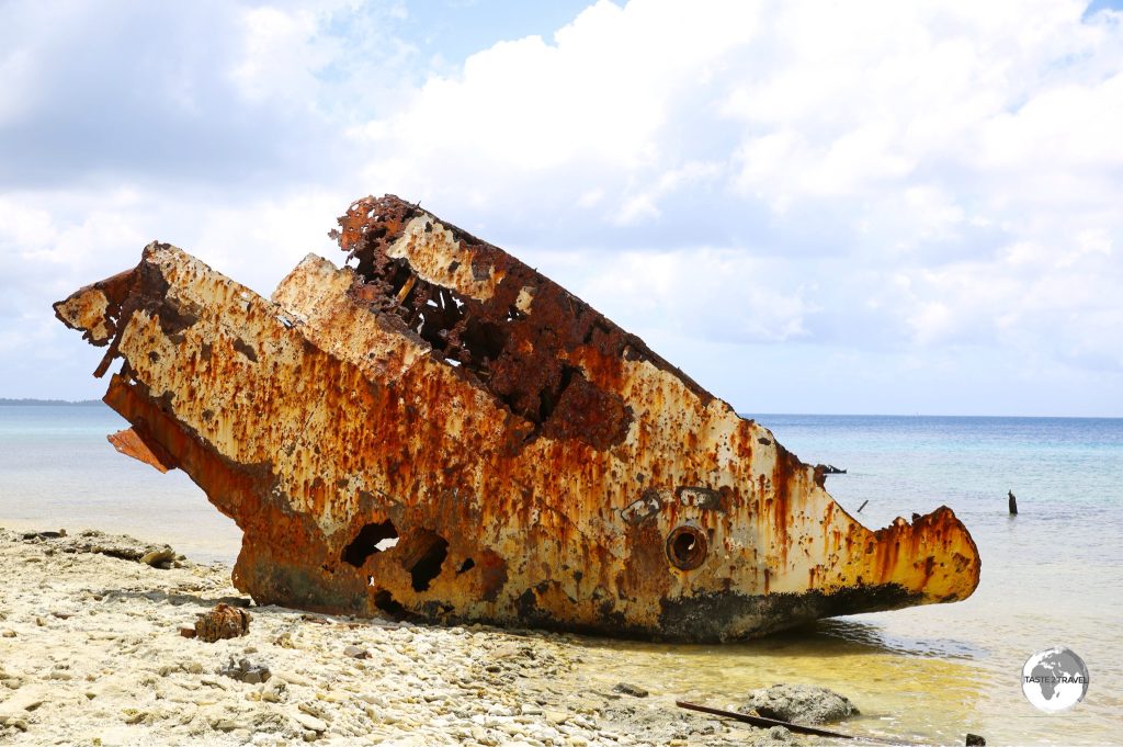 A shipwreck in the lagoon - north of Funafuti port.