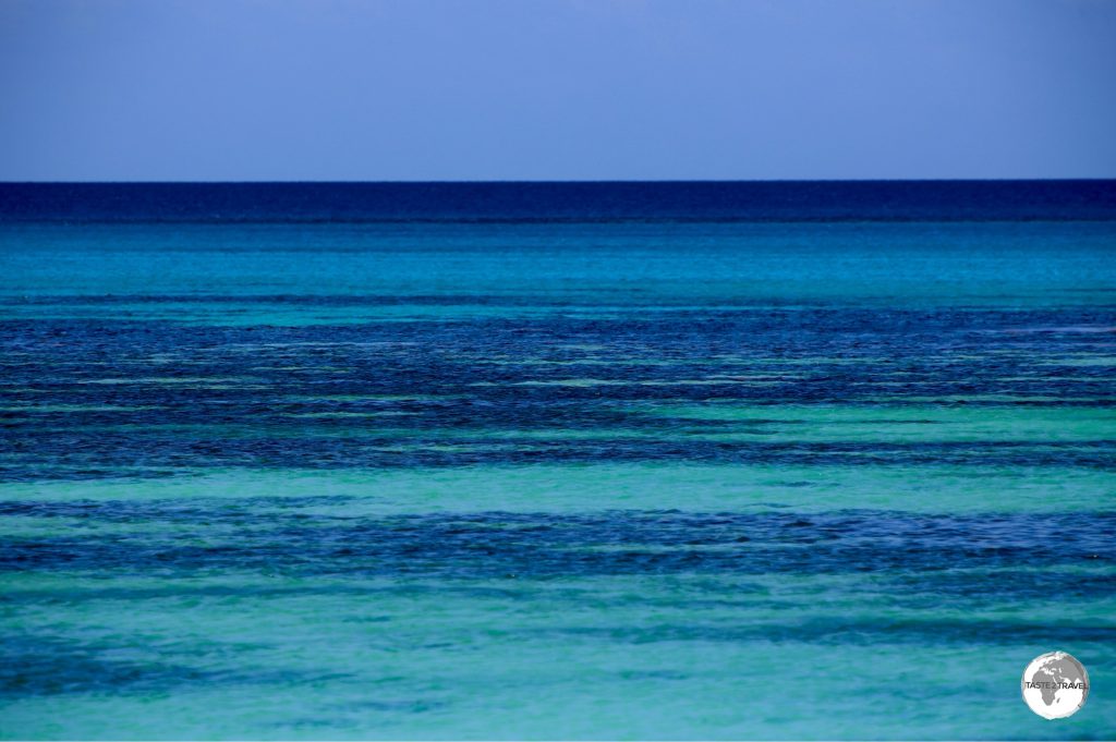 The blues of Tuvalu Lagoon.