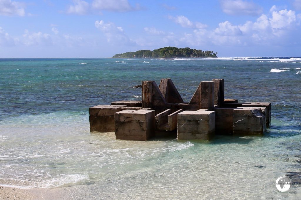 A US-built WWII installation guards the entrance to the lagoon at the northern end of Funafuti.