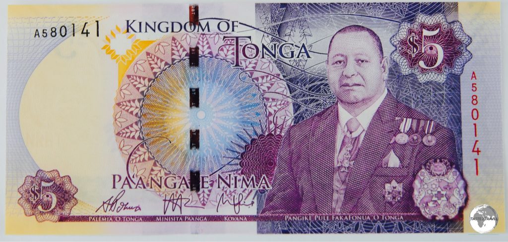 All bank notes in Tonga feature King Tupou VI.