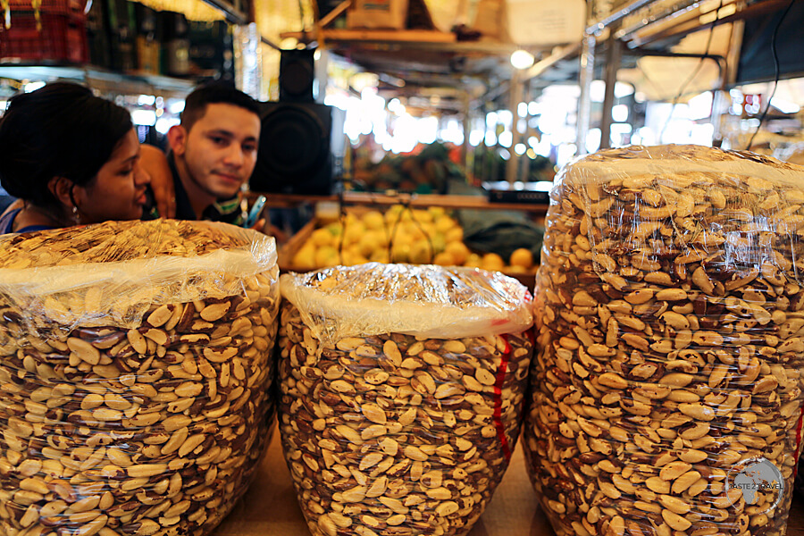 Brazil nuts on sale at the 'Ver-o-Peso' market in Belém.