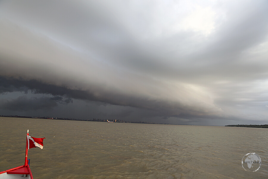 Storm clouds over the Amazon River near Belém.