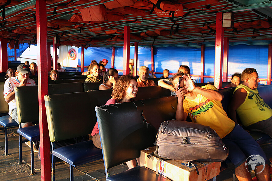 Returning to Belém on the ferry from Marajó Island.