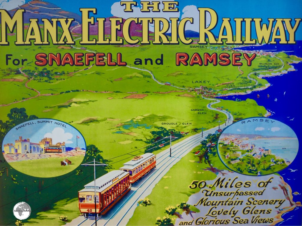 Isle of Man Travel Guide: Manx Electric Railway promotional poster.