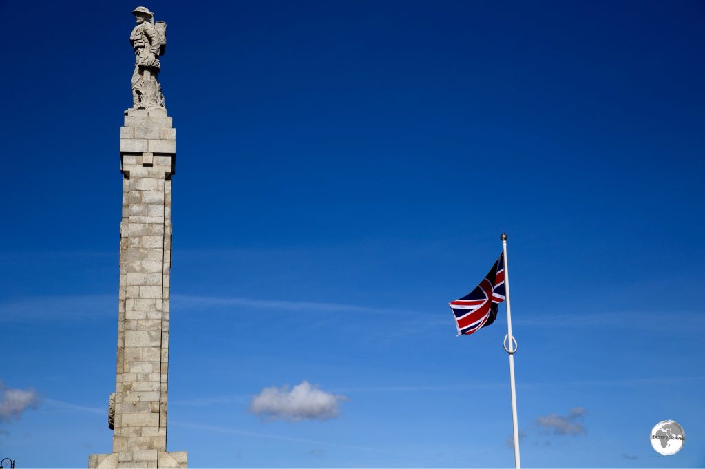 Made from Manx granite, the Douglas War Memorial is dedicated to those who lost their lives in WWI and WWII.
