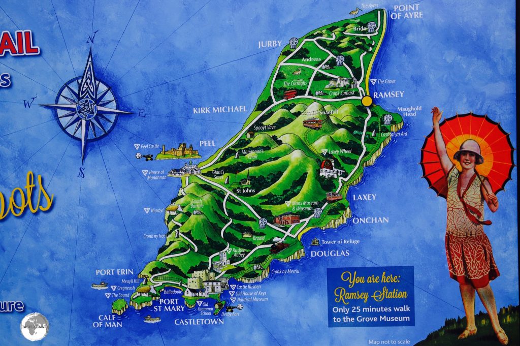A touring map of the Isle of Man.