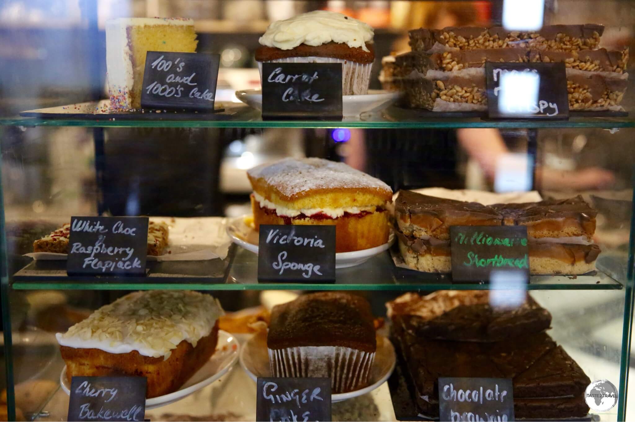 The amazing cake selection at the very remote 'Sound Cafe'.