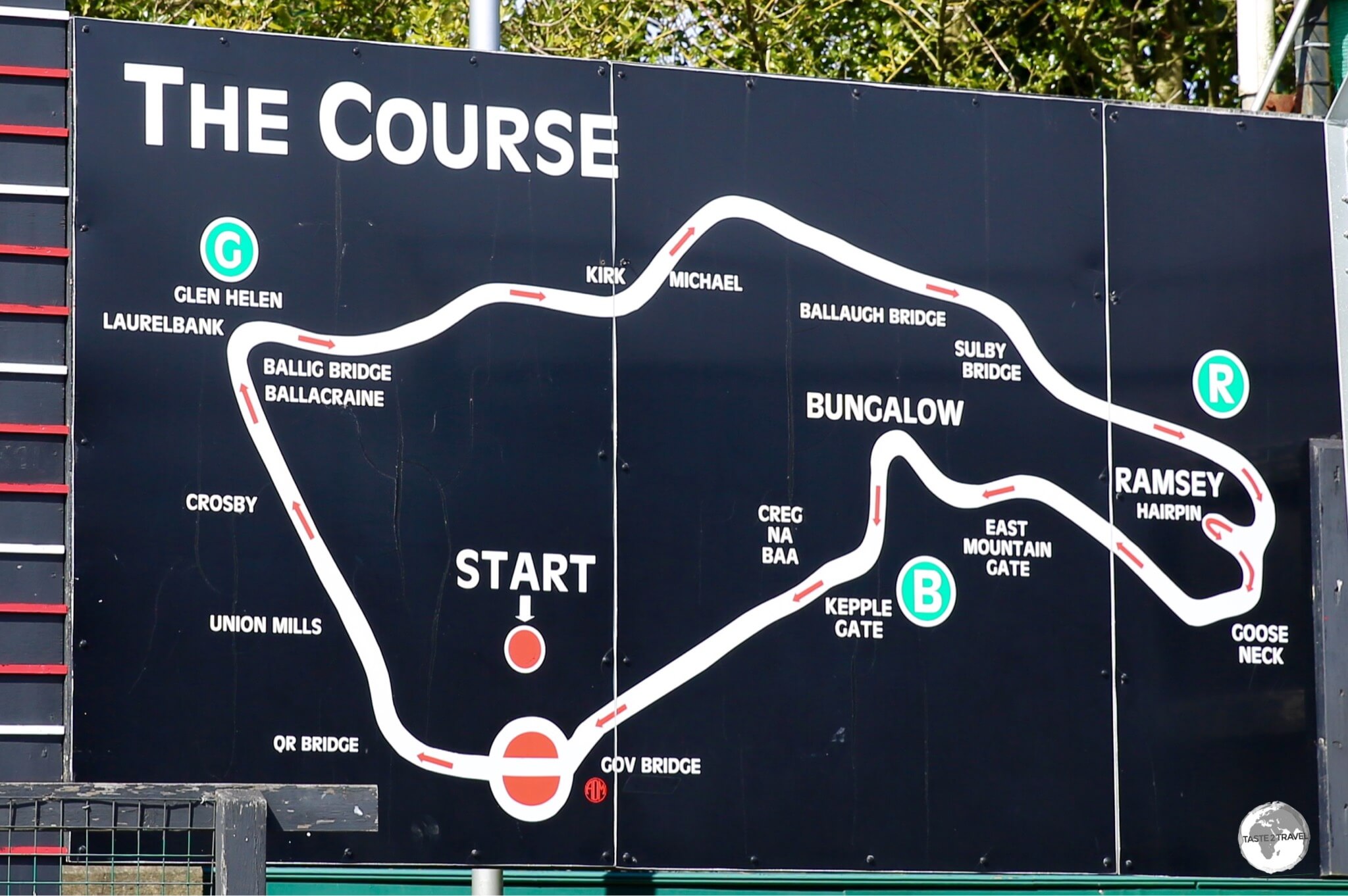 A map of the TT Race course.