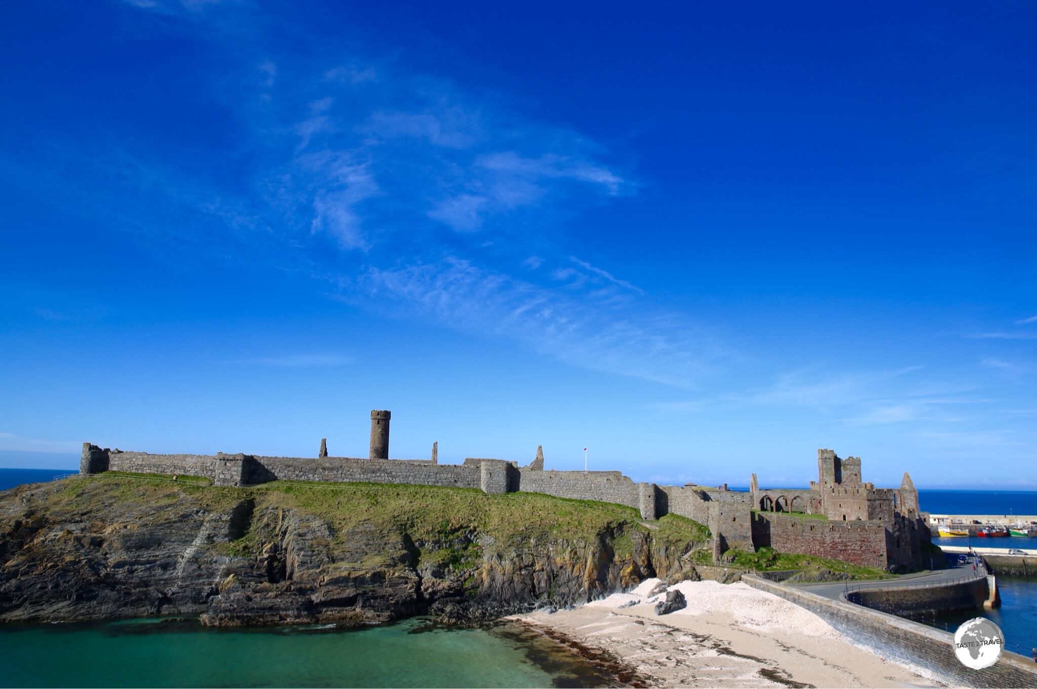 The sprawling 11th-century Peel castle.