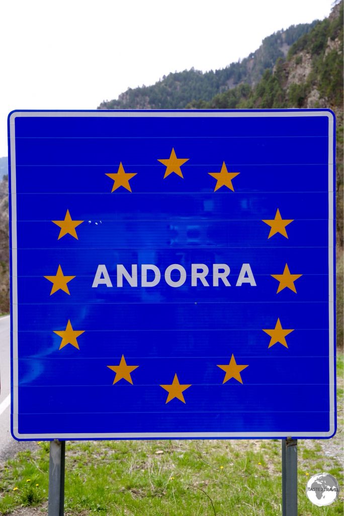 Andorra Welcome sign.