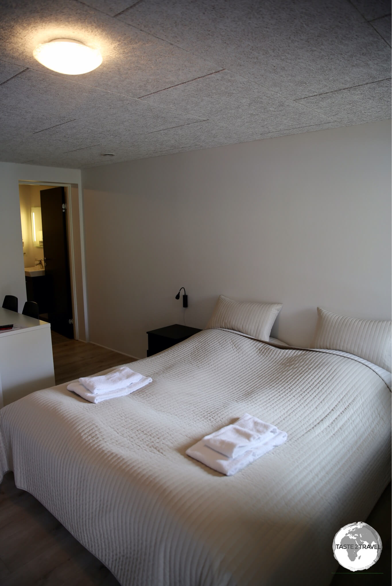 My comfortable room at the remote Hotel Gjáargarður in Gjógv.