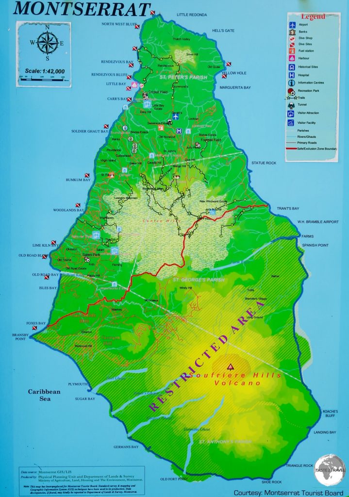 A map of the island outside the airport terminal shows the Exclusion Zone.