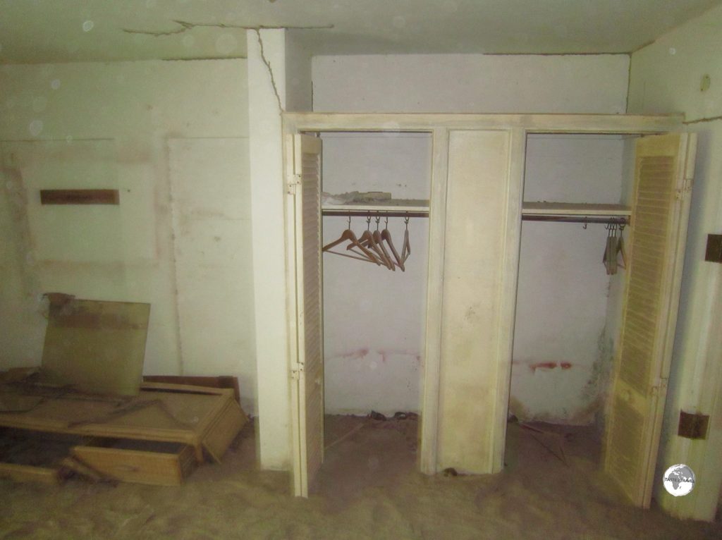 A room at the former Montserrat Springs Hotel has been inundated with volcanic ash and mud.