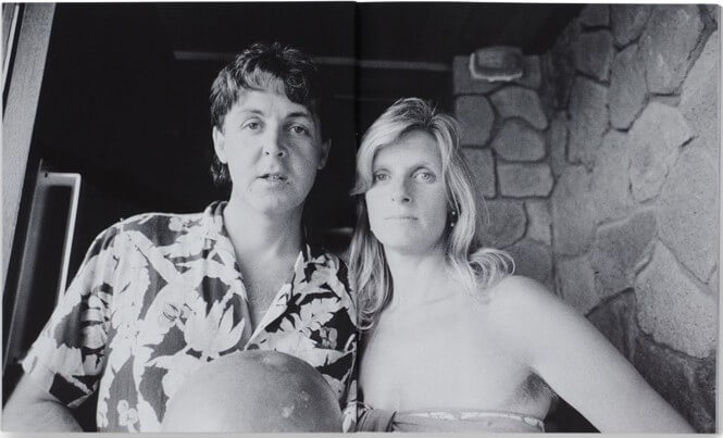 A photo of Paul and Linda McCartney on Montserrat.