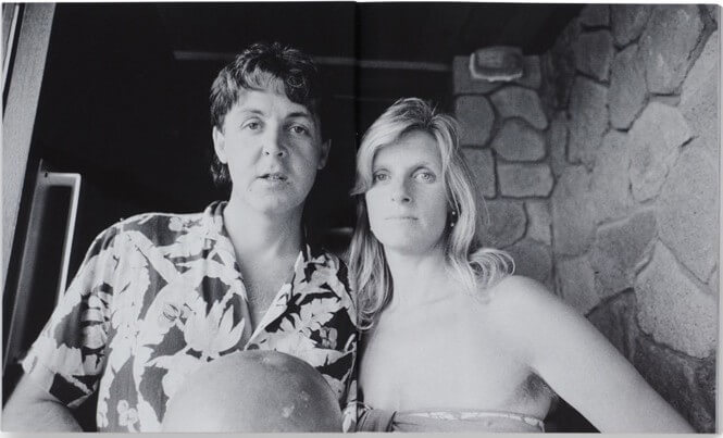 A photo of Paul and Linda McCartney on Montserrat. 