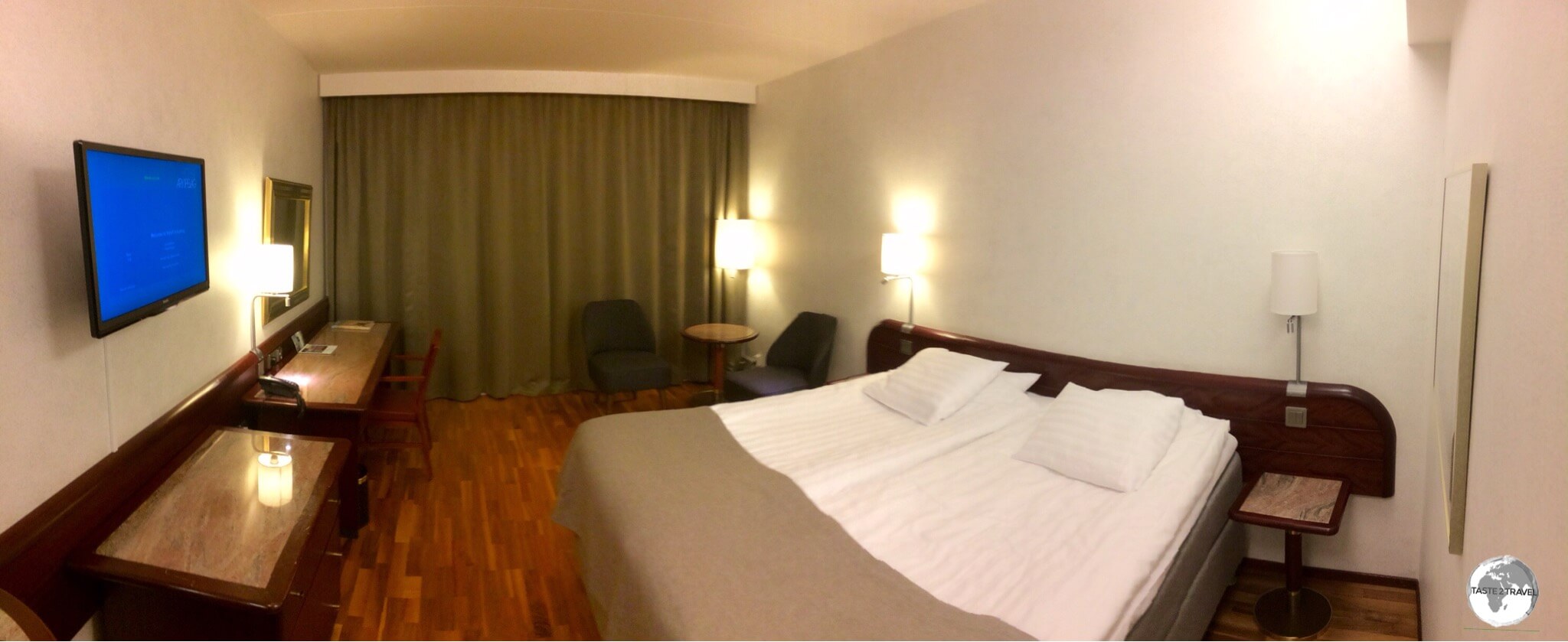 My comfortable room at the Hotel Arkipelag in Mariehamn.
