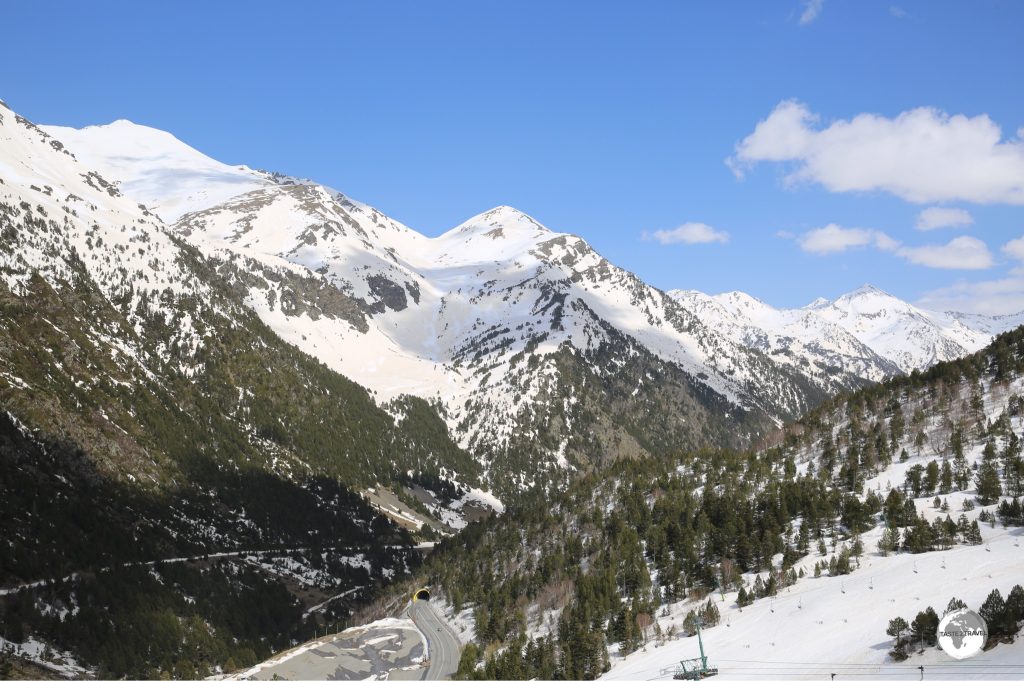 Views from the Arcalis ski resort (the road tunnel can be seen below).