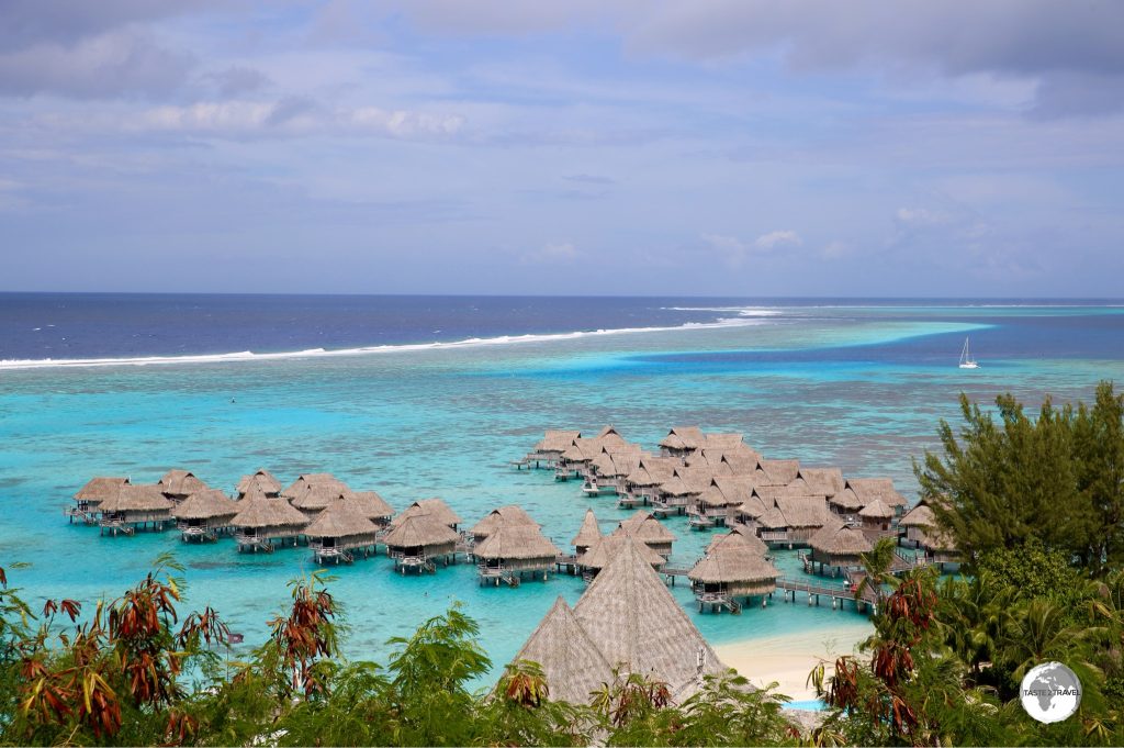 A view of the Sofitel Moorea resort and the stunning lagoon from the lookout,