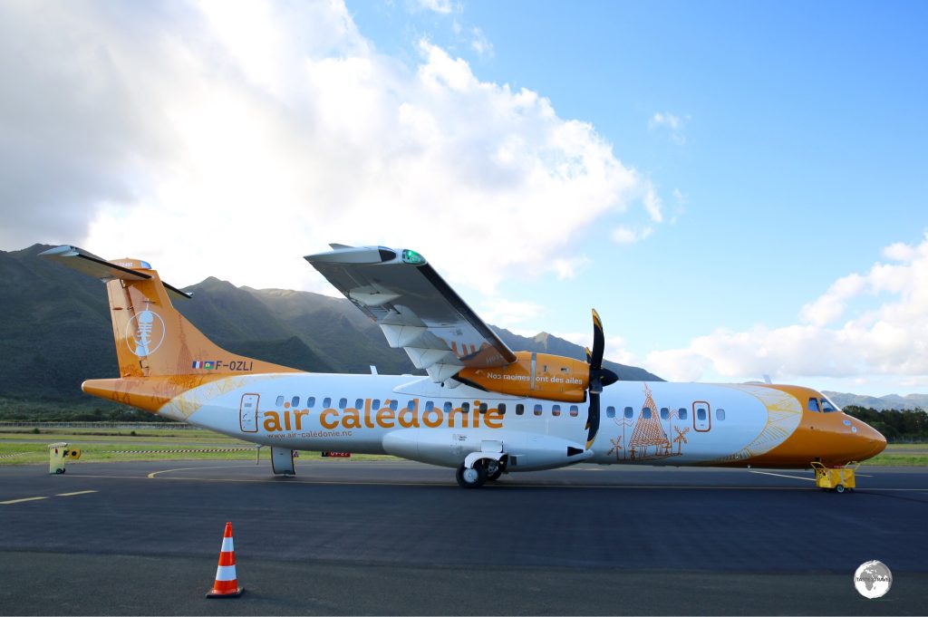 An Air Caledonie flight, ready to depart Koné airport.