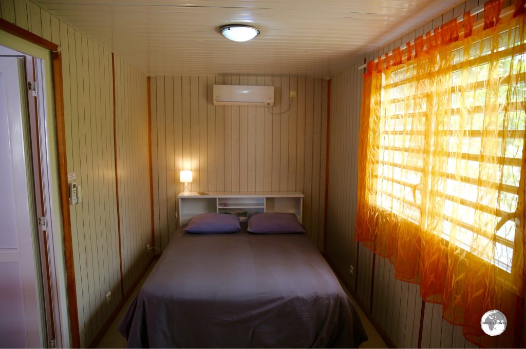 My cosy (converted shipping container) room at Koumac.