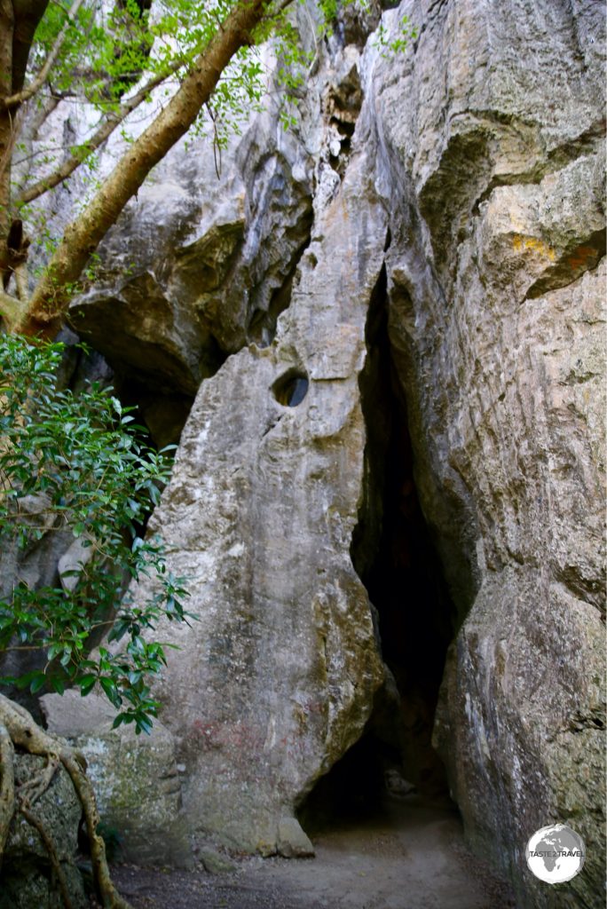 The Koumac caves are hidden away at the end of a forested pathway, a few kilometres east of Koumac.