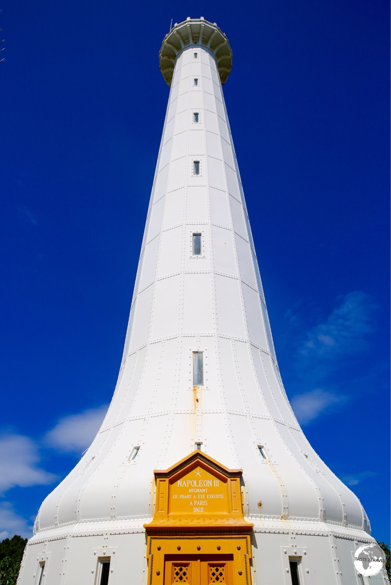 The 56-metre high Amédée Lighthouse soars above the island of the same name.