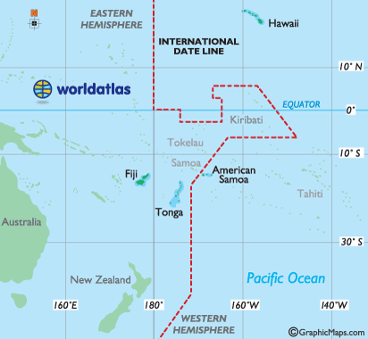 The International Date Line separates the two Samoa's.