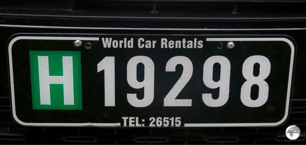 The number plate from my rental car on Efate.
