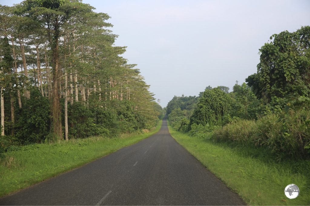The one sealed road on Santo runs along the east coast.