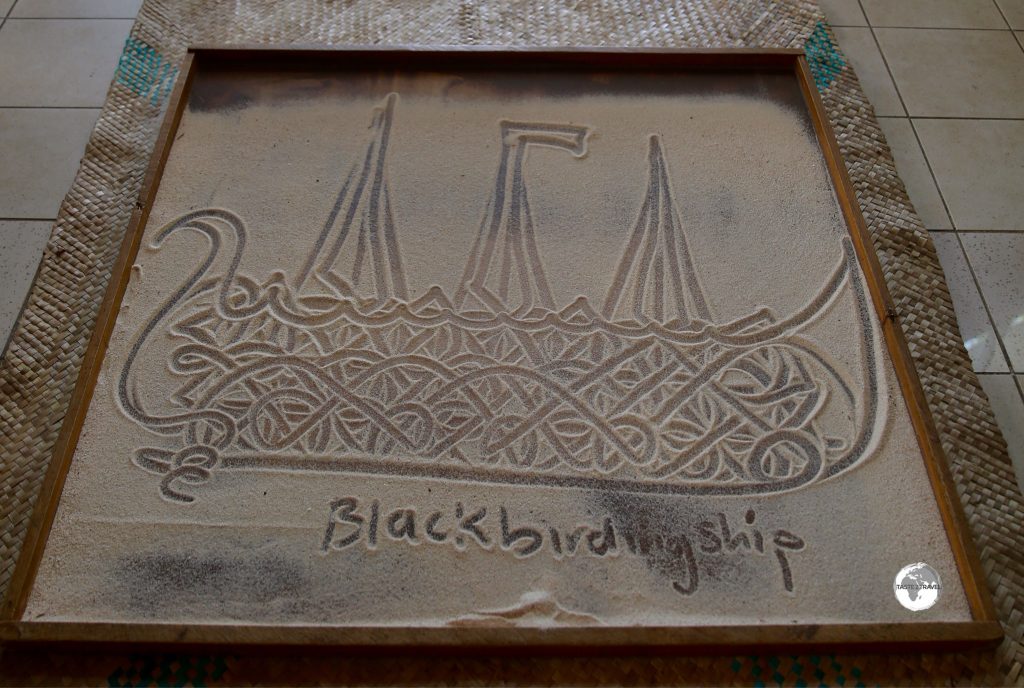 The story of Black-birding tells of the forced kidnapping of locals who were transported in ships to Australia to work on sugar plantations.