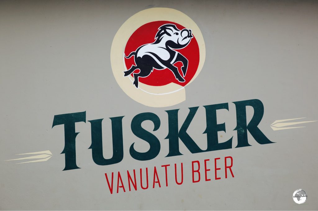 A Tusker Beer advertisement in Port Vila.