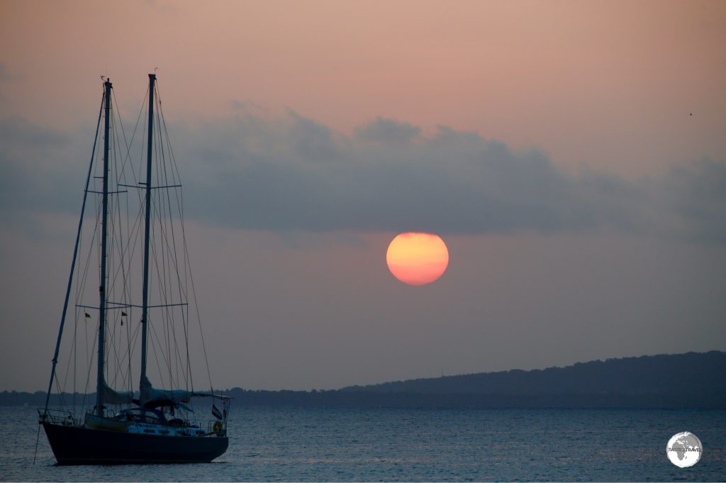Sunset over Port Vila harbour.
