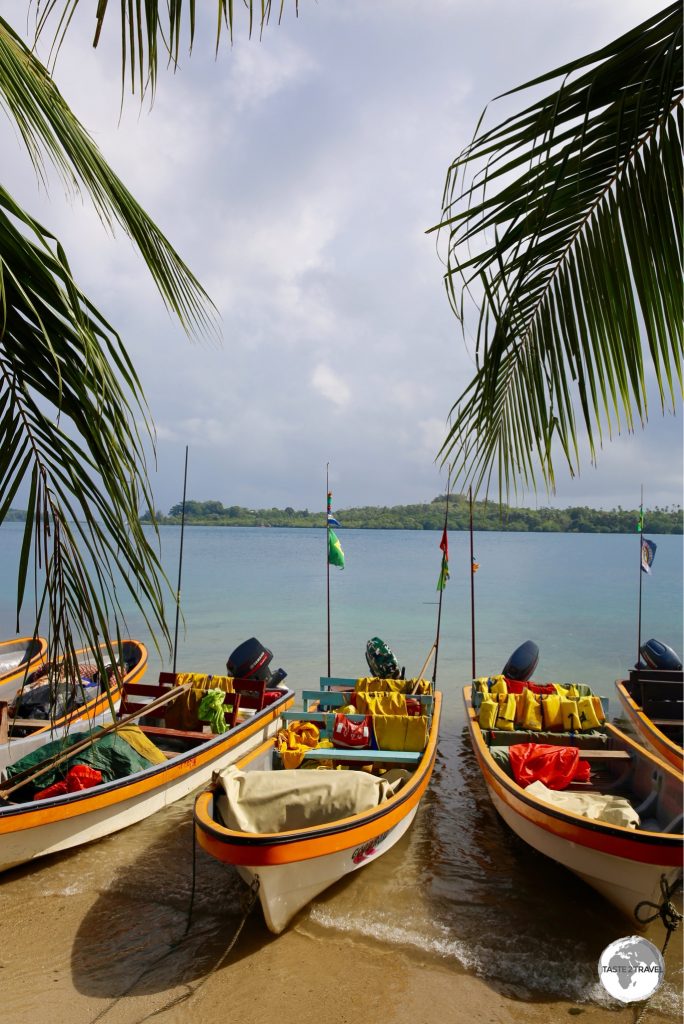 Local taxi boats in Gizo.