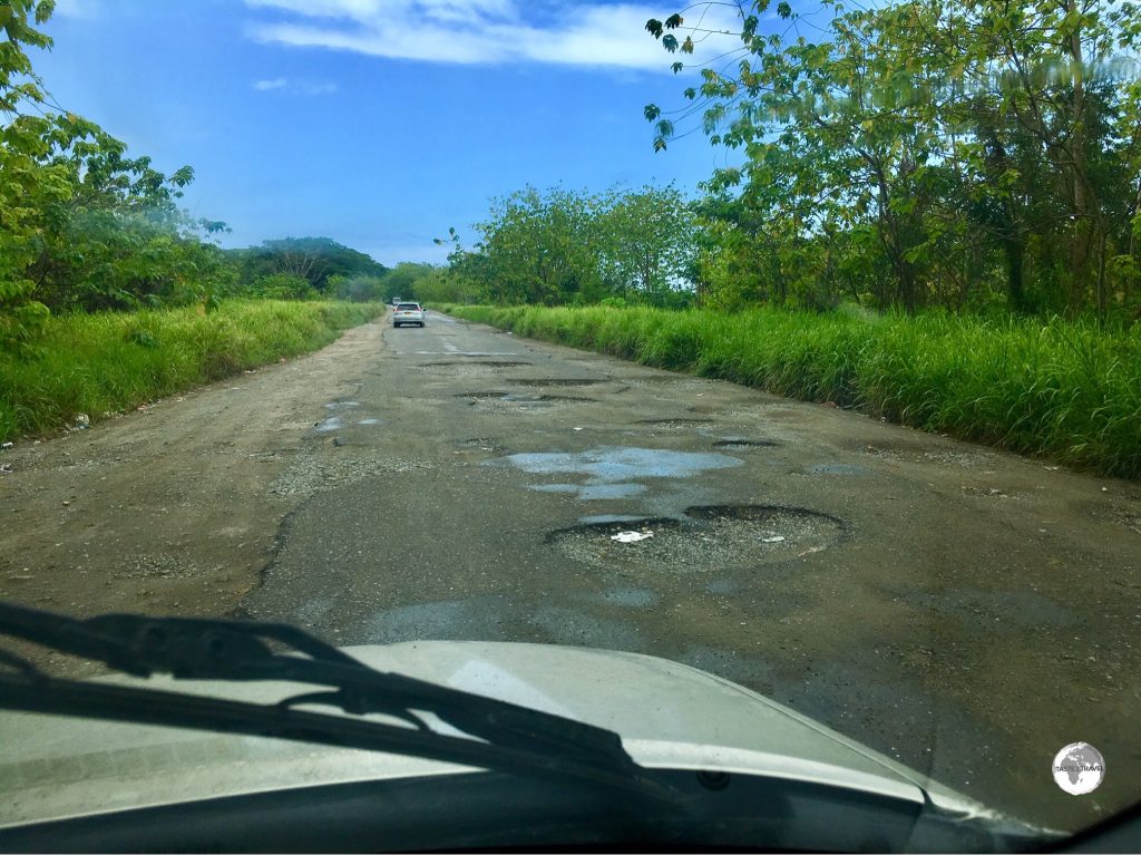 Roads in the Solomon Islands are heavily pot-holed and best suited to high clearance vehicles.
